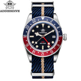 Luxury GMT Men's Diving Watch 200m Waterproof Bubble Mirror Glass Quartz Watch