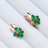 14 Karat Gold Filled Emerald Cut Green AAA Zircon Diamonds High Quality Drop Earrings