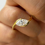 New Design Solitaire 1-2CT Marquise VVS1 D Colour Moissanite Diamonds Silver Ring
