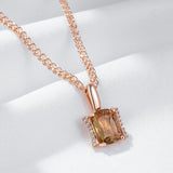 Remarkable 14K Rolled Rose Gold AAA Zircon Big Brown Crystal Necklace -  Fashion High Quality Jewellery