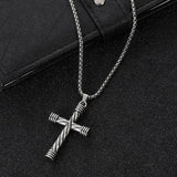 New Spiral Cross Pendant Necklace For Men Women - Stainless Steel Christian Necklace Chain Amulet Jewellery - The Jewellery Supermarket