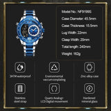 Luxury Brand New Stainless Steel Dual Display Quartz Wrist Watches - Waterproof Military Sports Watches for Men - The Jewellery Supermarket