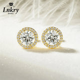Super 5mm/6.5mm Moissanite Diamonds Halo Stud Earrings for Women Men Fine Jewellery