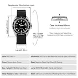 10Bar Waterproof Sweep Seconds Movement Sapphire Glass Stainless Steel Dive Watches