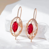 14K Filled Gold Retro Red AAA Zircon Crystal Drop Earrings  Fine Ethnic Jewellery