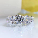 Sparkling 5 Stone 3.6cctw D Color Moissanite Diamonds Engagement Wedding Eternity Rings for women - 
 Fine Jewellery - The Jewellery Supermarket