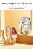 Brand New High-End Women's Snake Shaped Quartz Watches. Zircon Diamonds Inlaid Two Needle Retro Ladies Watches