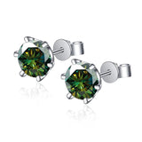 Gorgeous D Colour VVS1 Multi Colours and Cuts Moissanite Diamonds Stud Earrings - Sterling Silver Fine Jewellery - The Jewellery Supermarket