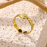 New In Stainless Steel 14K Gold Colour Rings For Women and Girls - Ideal Trendy Fashion Rings, Ideal Gifts - The Jewellery Supermarket
