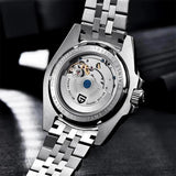 New Luxury Left Crown 40mm 100M Water Resistant Luminous Sapphire Glass GMT Mens Mechanical Watches - The Jewellery Supermarket
