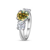 Elegant Multicolour 3CT+1*2CT D Colour Moissanite Diamonds Classic Rings Silver Fine Jewellery Women's Luxury Rings