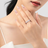 Luxury Dazzling Full Oval AAAA Lab Created Diamonds 925 Sterling Silver Ring