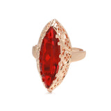 14K Filled Gold Exaggerated Pomegranate Red AAA Zircon Crystal Hollow Vintage Rings