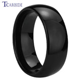 Domed Polished Finish 6MM 8MM  Shiny Tungsteng Blue Black Men Women Wedding Rings