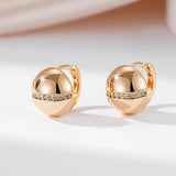 14 Karat Gold Filled Glossy AAA Zircon Diamonds Ball Stylish Earrings For Women