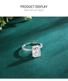Luxury Radiant Cut AAAA Lab Created Diamond 925 Sterling Silver Fine Rings