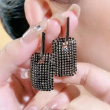 New Fashion Trend Unique Design Elegant Exquisite Light Luxury Black Zircon Crystals Geometric Earrings - Female Party Jewellery - The Jewellery Supermarket