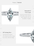 Charming 0.5Ct Rhombus VVS1 D Colour Moissanite 925 Sterling Silver Sparkling Ring