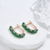 Luxury Oval Cut AAA Emerald Green Zircon Crystal Long Tassel Elegant Earrings