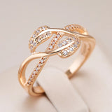 Fine Jewellery Vintage Design Filled 14K Rose Gold AAA Zircon Diamonds Flower Fashion Rings for Women