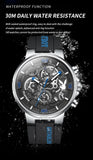 PLAYBOY Fashion Top Brand Luxury Silicone Sport Watch Quartz Date Waterproof Wristwatch Chronograph Mens Watches