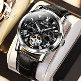 Luxury Brand Fashion Automatic Mens Watches Leather Strap Business Waterproof Original Mechanical Wristwatches