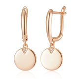 14 Karat Filled Gold Disc AAA Zircon Diamonds Easy Matching Trendy Dangle Earrings