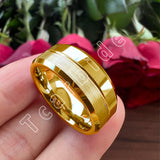 Classic Ring Grooved Brushed Polished Beveled Men Women Wedding Tungsten Rings
