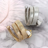 Luxury Snake Shape Quartz Watch Stainless Steel Strap Bracelet Wristwatch Watches