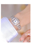 New Arrival Stainless Steel Square Luxury High Quality Fashion Rhinestone Crystals Ladies Watches