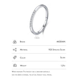 Sterling Silver Minimalist Clear AAAA Simulated Diamonds Stackable Ring - Anniversary Wedding Fine Jewellery - The Jewellery Supermarket