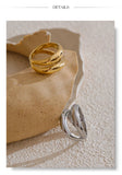 18K Gold Plated Stainless Steel Metal Double Layer Geometric Cast High Quality Ring