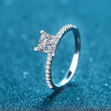 Super 1ct 2ct Princess VVS1 D Colour Moissanite Diamond Engagement Silver Ring