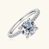 2 Carat VVS1 D Colour Moissanite Diamond Solitaire Engagement Wedding Silver Ring
