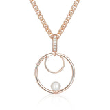 14K Filled Gold Pearl Round Micro Wax Setting AAA Zircon Diamonds Luxury Fashion Necklace