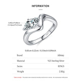 Stunning Horse Eye AAAA Lab Created Diamond Sterling Silver Wide Curved Ring