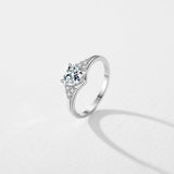 Romantic Heart Love Design Pave Setting AAAA Simulated Diamonds Ring - Engagement Anniversary Jewellery - The Jewellery Supermarket