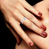 New Design 1 Carat Princess Cut VVS1 D Colour Moissanite Silver Engagement Ring