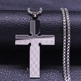 Fashion Big Long Cross Jesus Stainless Steel Christian Necklace - Gold Colour Chain Necklace Jewellery - The Jewellery Supermarket