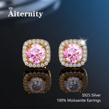 Fine Moissanite Diamonds S925 Sterling Silver Stud Earrings For Women And Men