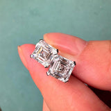 Classic 0.5-3 Carats Oval Asscher Cushion Emerald Cut Moissanite Diamond Stud Earrings