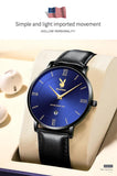 Quality Leather Strap Male Quartz Watch Casual Simple Fashion Male Wristwatch Waterproof with Stopwatch Alarm