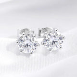 Splendid 18KG 0.5-2CT D Colour VVS1 Real Moissanite Diamonds Stud Earrings for Women - Sterling Silver Jewellery - The Jewellery Supermarket