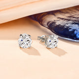 Top Quality 2 Carat 8.0mm D Colour Moissanite Diamonds Sterling Silver Stud Earrings