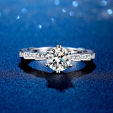 Terrific 1CT VVS1 GRA Certified Moissanite Diamonds Solitaire Rings, Engagement Wedding Silver Fine Jewellery
