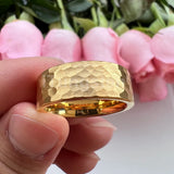 I Love You Stamped 6mm 8mm Tungsten Hammer Ring for Men Women  Comfort Fit