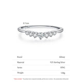 Fashion Sterling Silver AAAA Lab Created Diamond Simple Finger Stackable Ring
