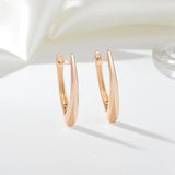 14 Karat Gold Filled Simple Glossy V Shape English Classic Jewellery Earrings For Women