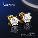 New Silver Moissanite Diamond Studs Earrings Pass Diamond Tester For Men Women
