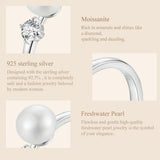 Unique Decorative Design Freshwater Pearl VVS1 D Colour Moissanite Silver Ring